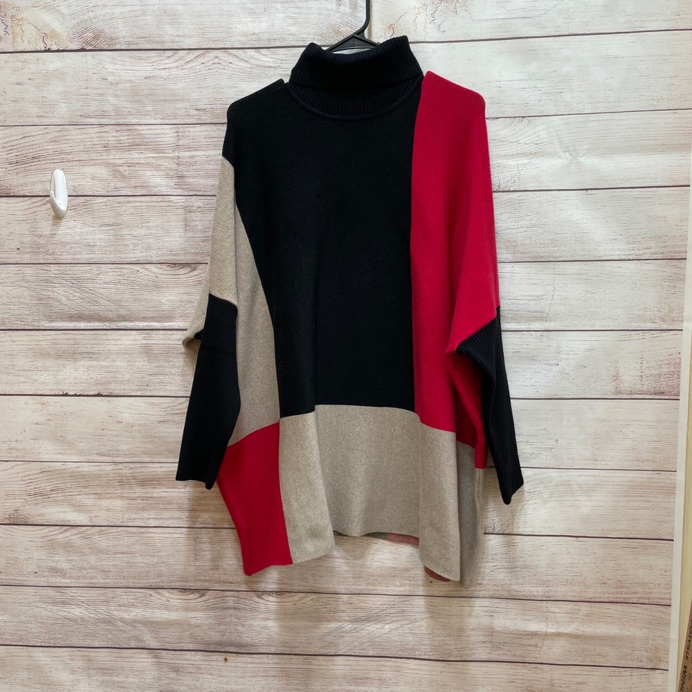 JOSEPH A. COLORBLOCK TURTLENECK SWEATER